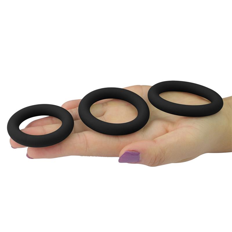 Pack de 3 Anillos para el Pene Power Plus Negro 3