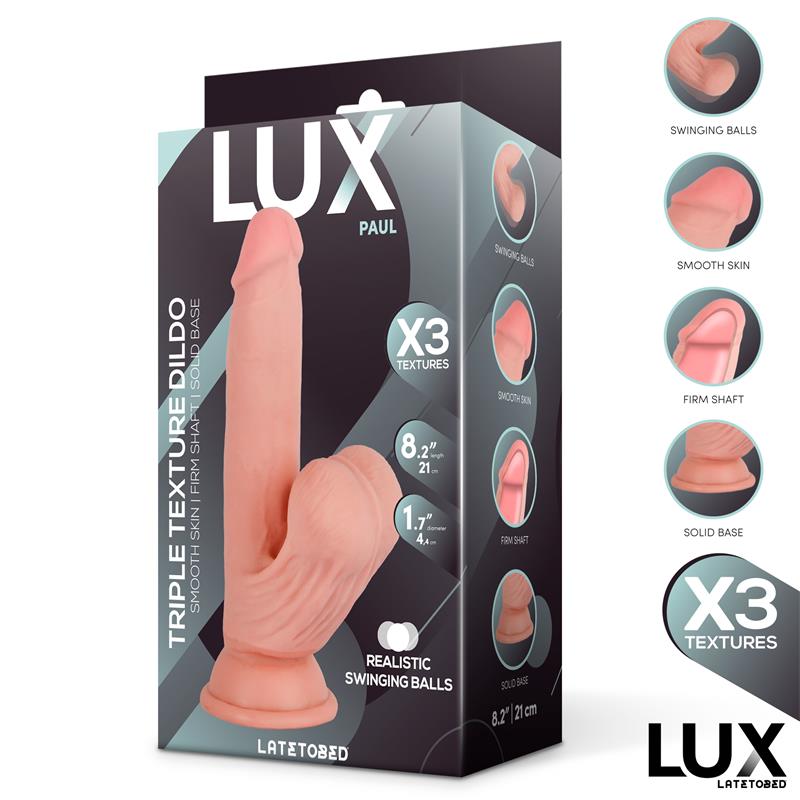 Paul Dildo Triple Densidad con Testículos Oscilantes 8.2