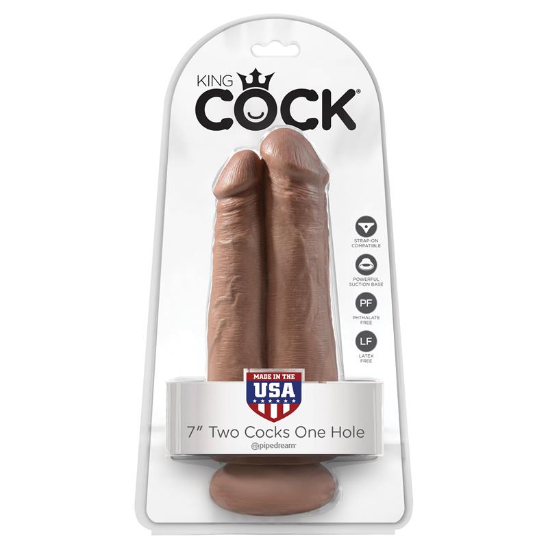 Pene Doble Two Cocks One Hole Bronceado 7