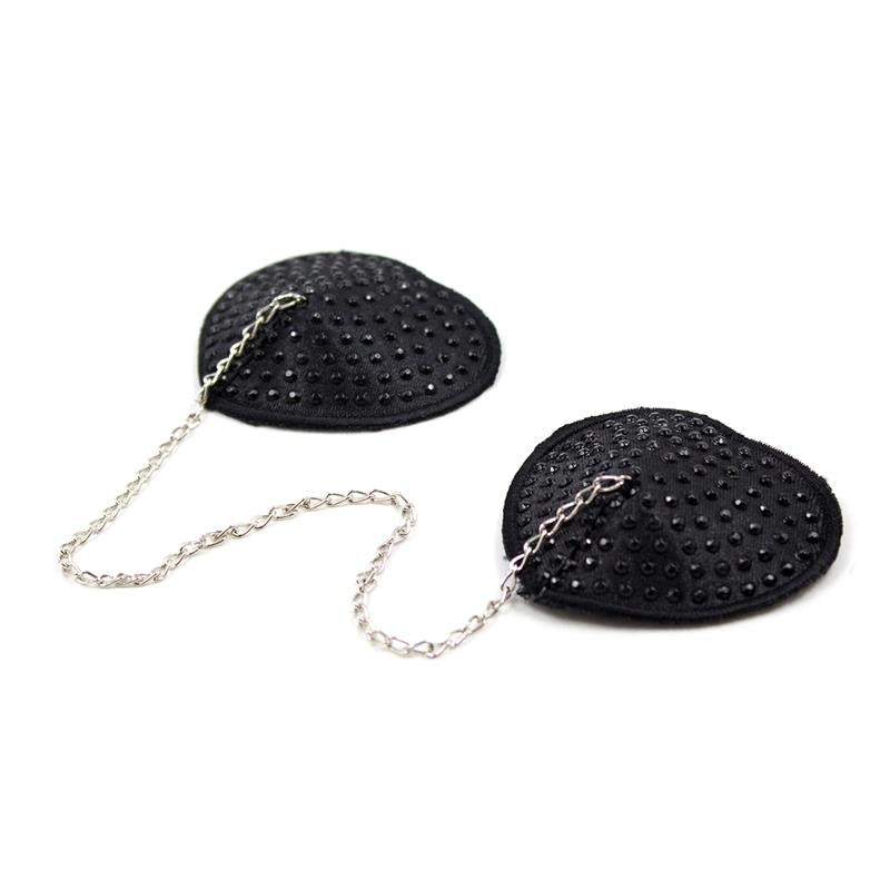 Pezoneras con Cadena de Metal Negro 2
