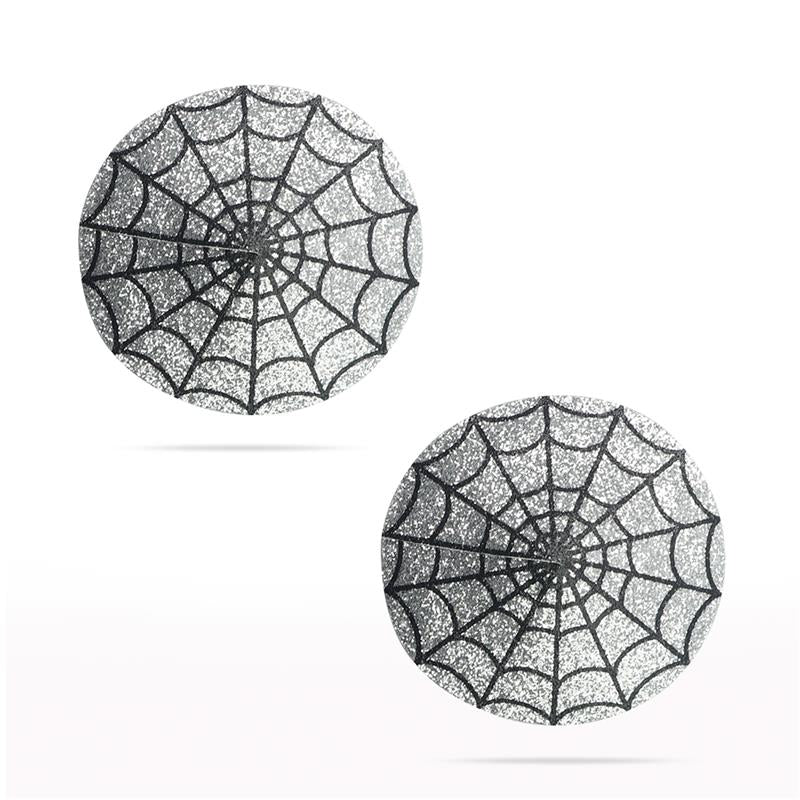 Pezoneras Reutilizables Tela de Araña Plateado 3