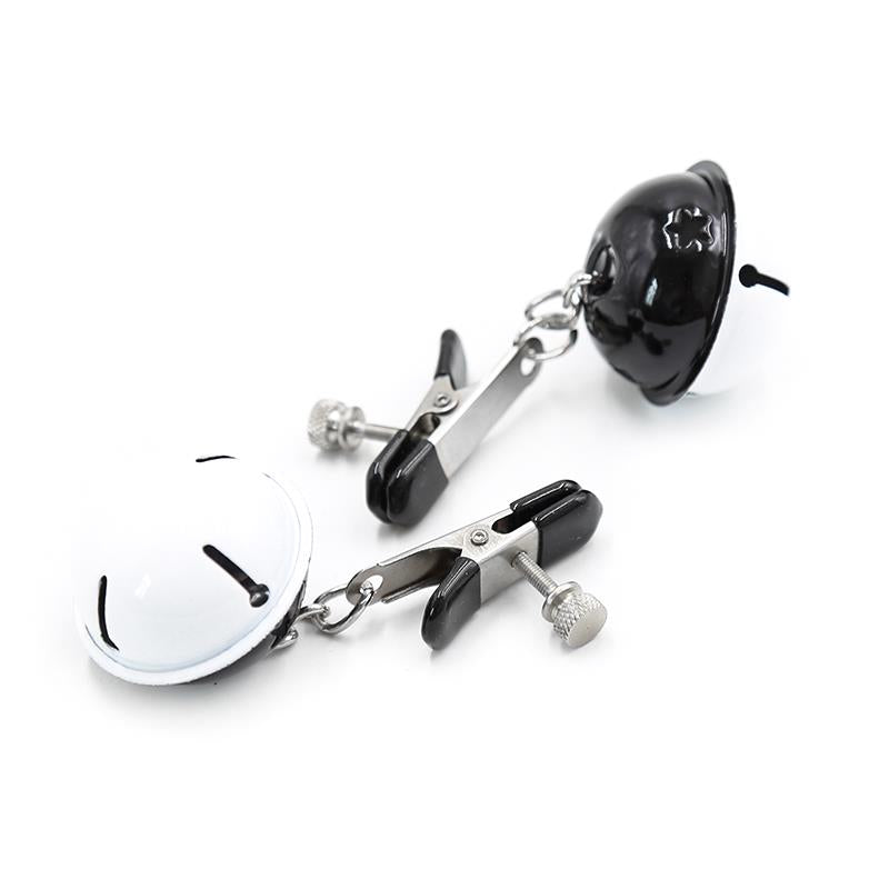 Pinzas para Pezones con Cascabeles Blanco/Negro 2