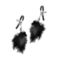 Pinzas para Pezones con Plumas Negro