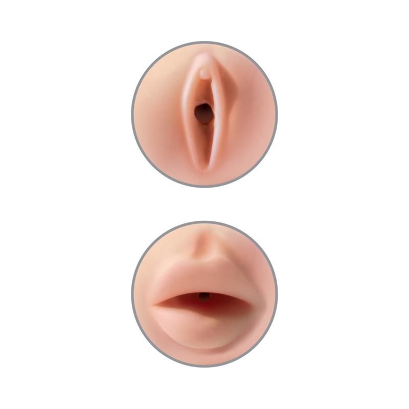 Pipedream Extreme Toyz Masturbador Tight Grip Pussy & Mouth Color Blanco
