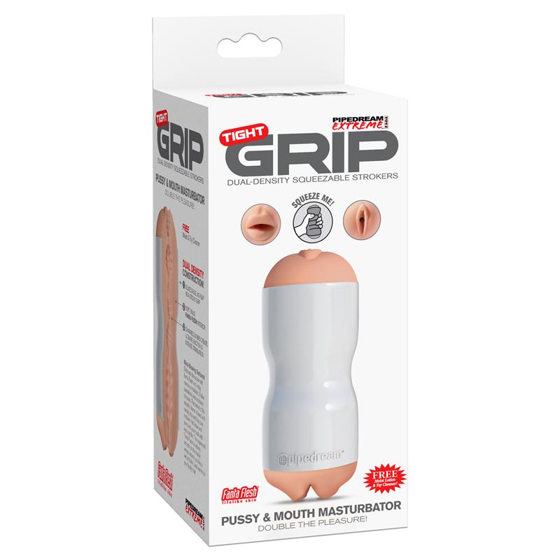 Pipedream Extreme Toyz Masturbador Tight Grip Pussy & Mouth Color Blanco
