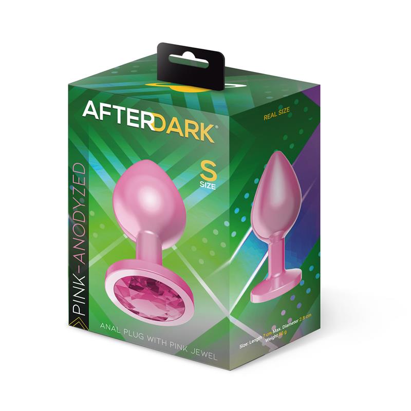 Plug Anal Anodizado Rosa con Joya Talla S