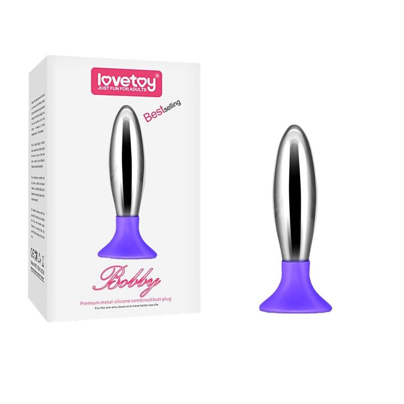 Plug Anal Bobby Metal y Silicona Púrpura 2