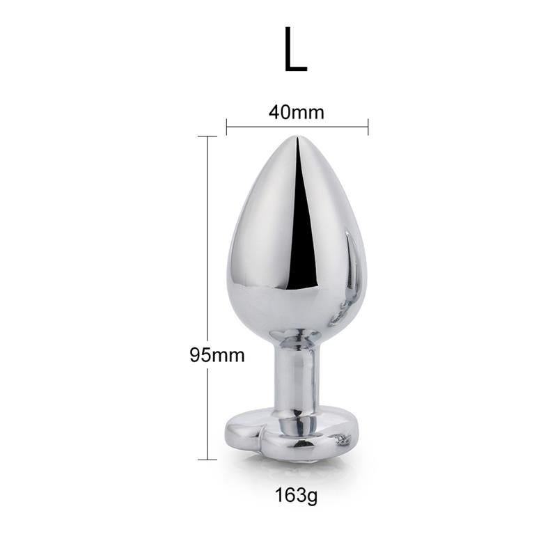 Plug Anal con Joya de Corazón Blanco Talla L 7