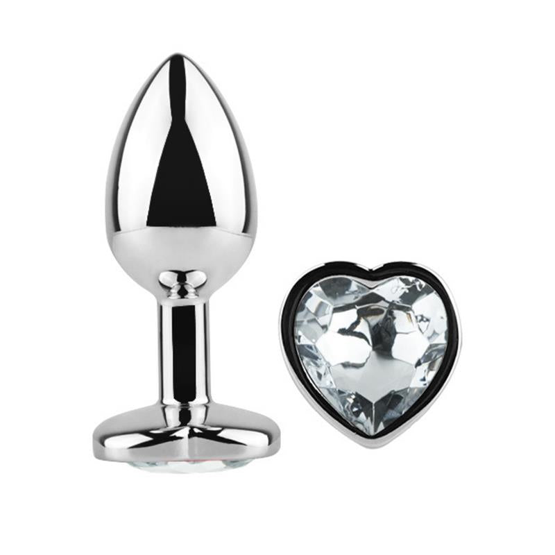 Plug Anal con Joya de Corazón Blanco Talla L 3
