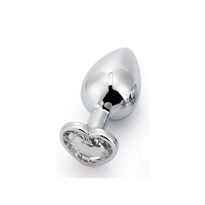Plug Anal con Joya de Corazón Blanco Talla L 4