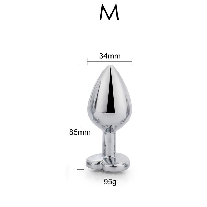 Plug Anal con Joya de Corazón Blanco Talla M 7