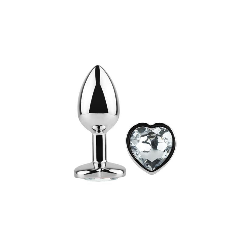 Plug Anal con Joya de Corazón Blanco Talla S 3