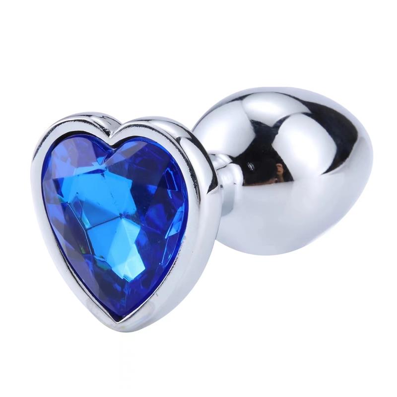 Plug Anal con Joya de Corazón Blue Sapphire Talla L 4