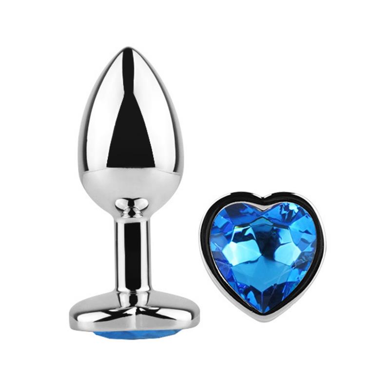 Plug Anal con Joya de Corazón Blue Sapphire Talla L 3