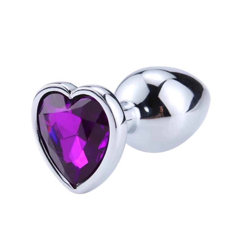 Plug Anal con Joya de Corazón Purple Lavender Talla S 4