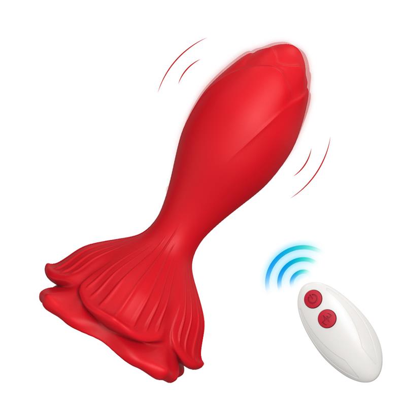 Plug Anal con Vibración Base de Rosa 5