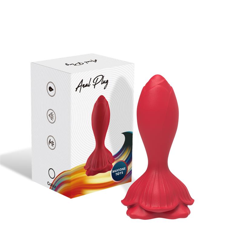 Plug Anal con Vibración Base de Rosa 3
