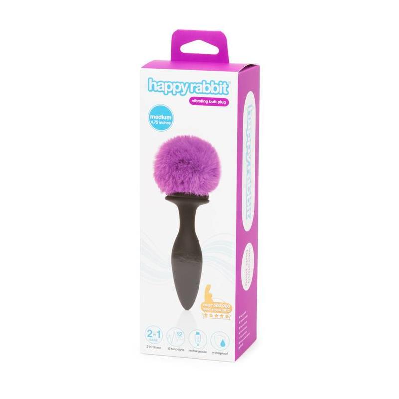 Plug Anal con Vibración Doble Base Púrpura Grande 5