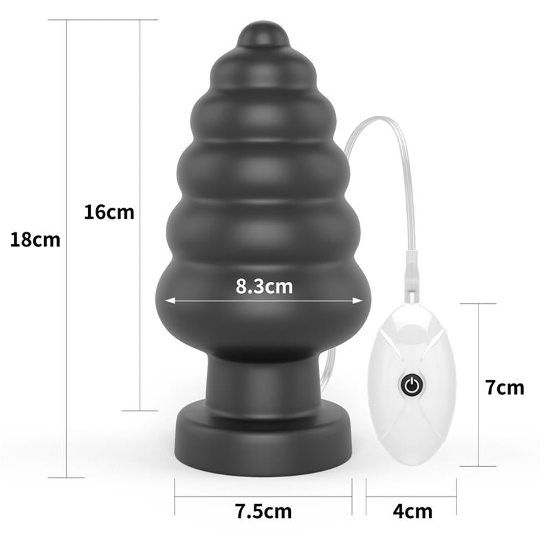 Plug Anal con Vibración King Sized 7 Negro 8