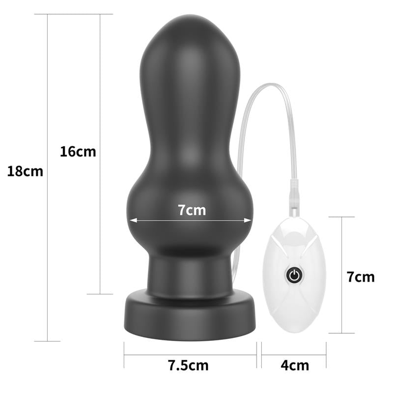 Plug Anal con Vibración King Sized 7 Negro 9