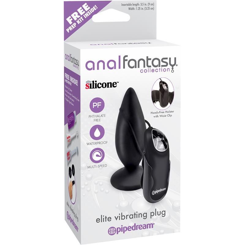 Plug Anal con Vibración y Control Remoto Negro