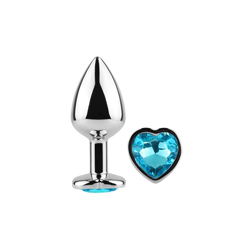 Plug Anal de Metal Corazón Azul Talla S 2