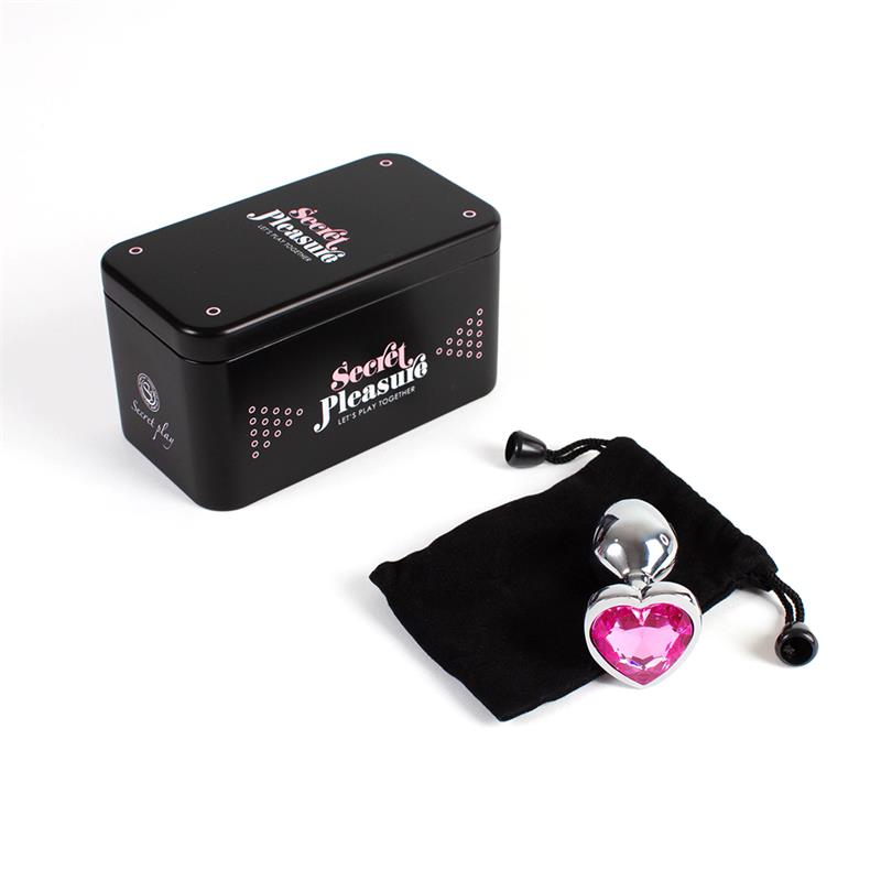 Plug Anal de Metal Corazón Fuchsia Talla S 4
