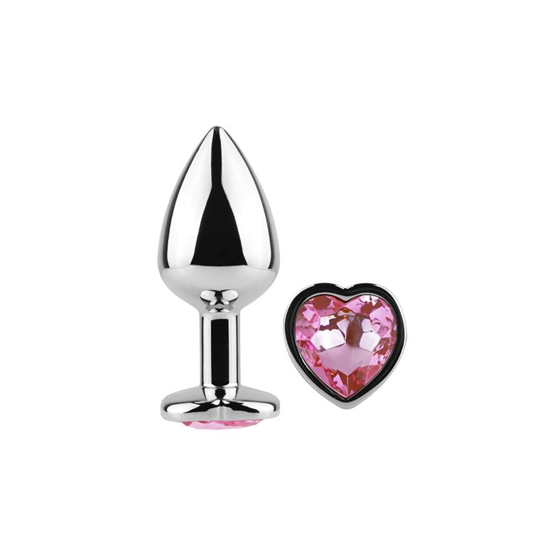 Plug Anal de Metal Corazón Fuchsia Talla S 2