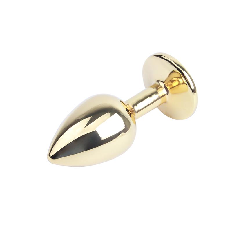 Plug Anal Dorado con Gema Azul 3