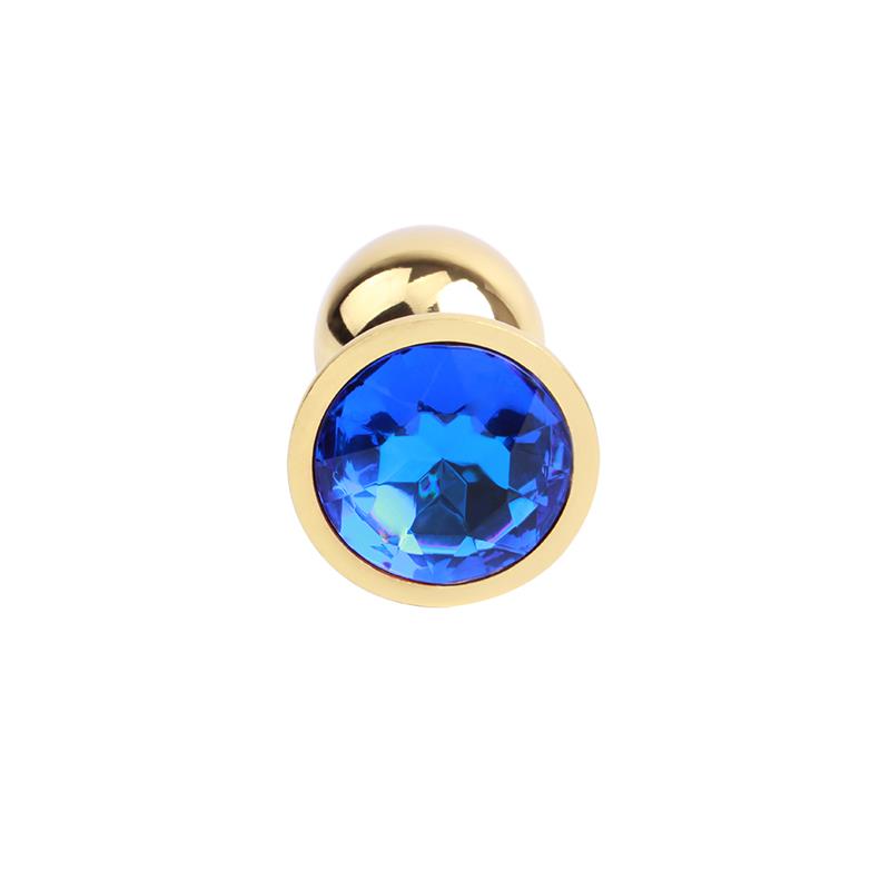 Plug Anal Dorado con Gema Azul 4