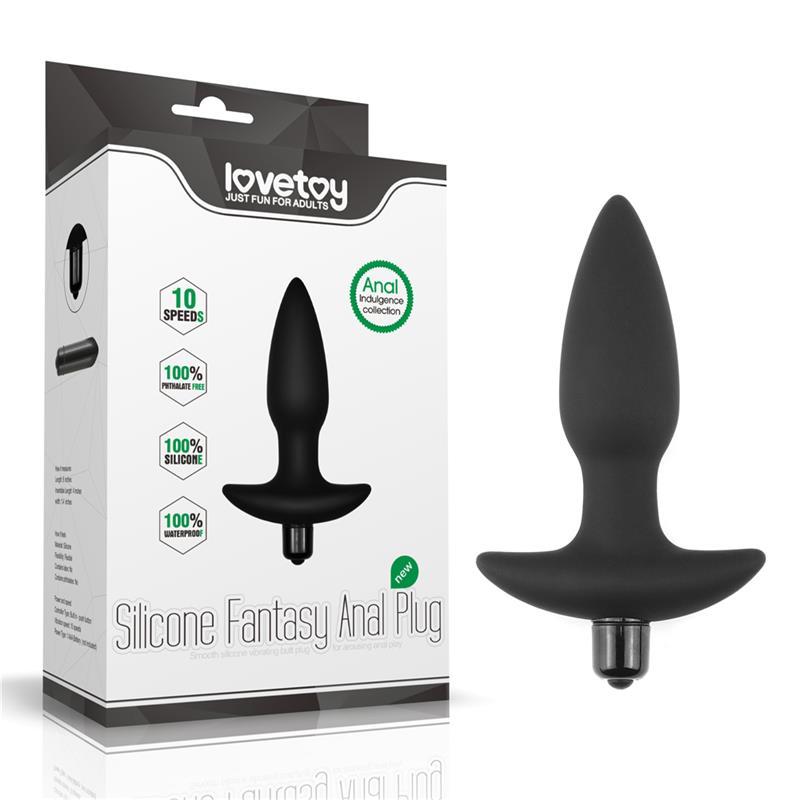 Plug Anal Fantasy Plug con Vibración Negro 6