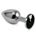 Plug Anal Plateado Rosebud Classic con Joya Negro Talla S
