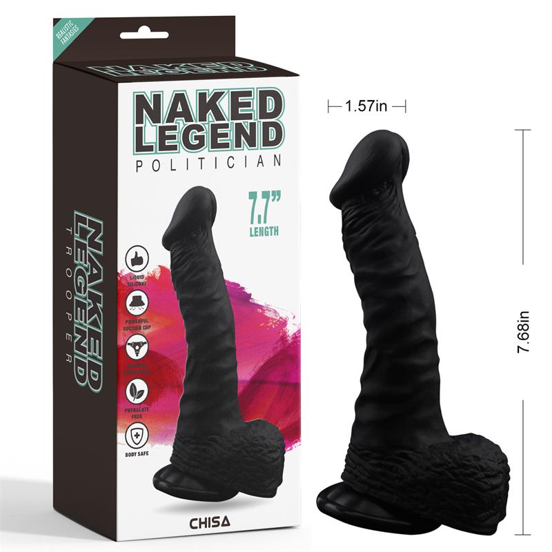 Politician Dildo Silicona líquida 7.7 - 19.5cm Negro