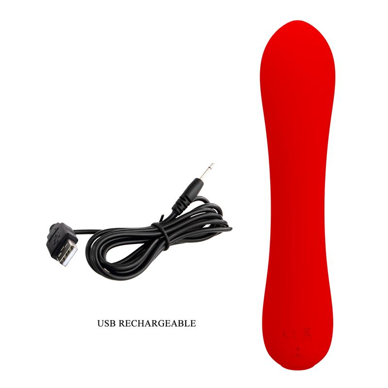 Prescott Vibrasor USB Silicona Rojo 10