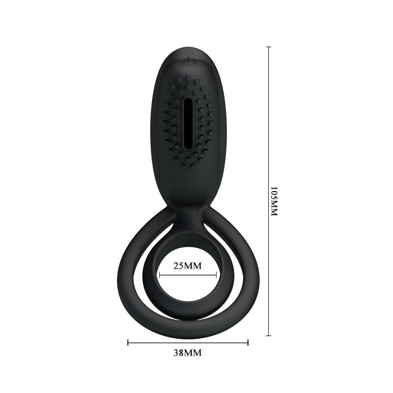 Pretty Love Anillo Vibrador Esther Color Negro 5