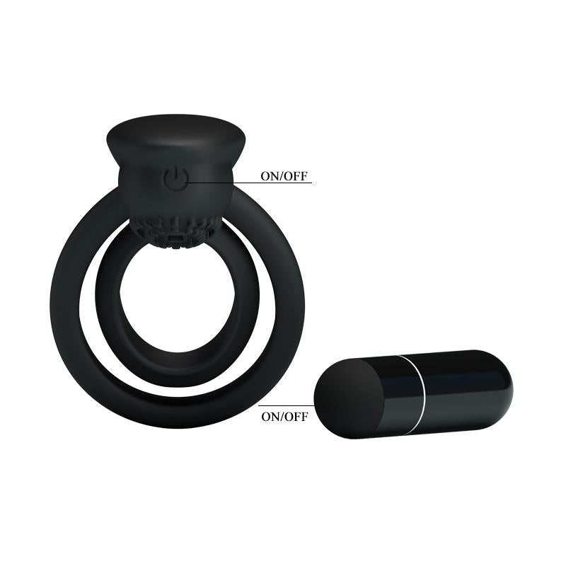 Pretty Love Anillo Vibrador Esther Color Negro 6