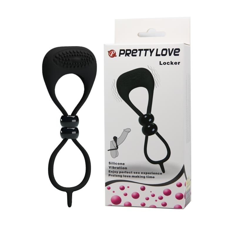 Pretty Love Anillo Vibrador Locker Color Negro 7