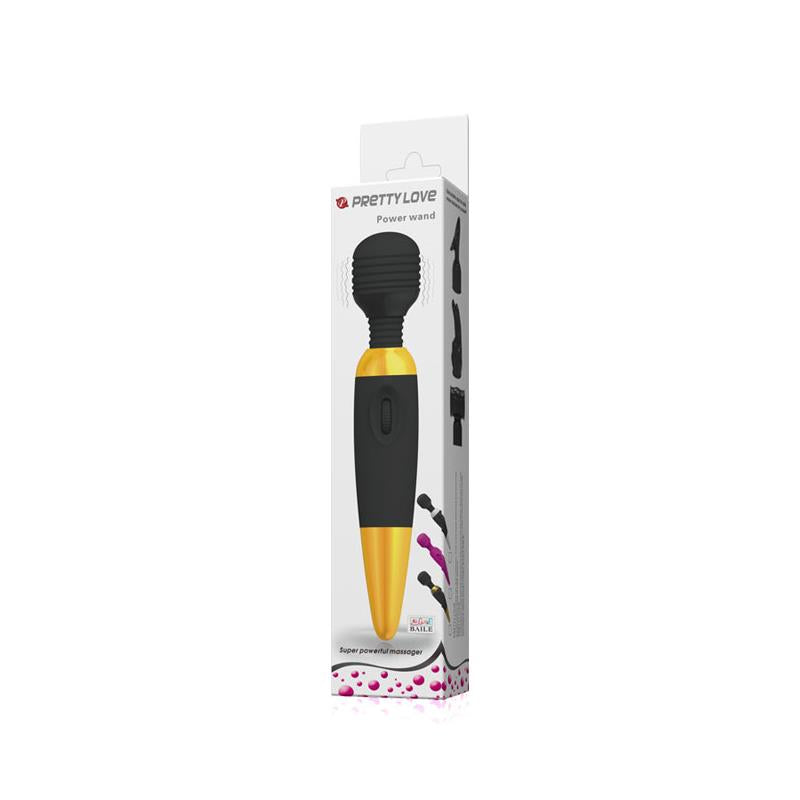 Pretty Love Masajeador Power Wand Negro y Dorado 8