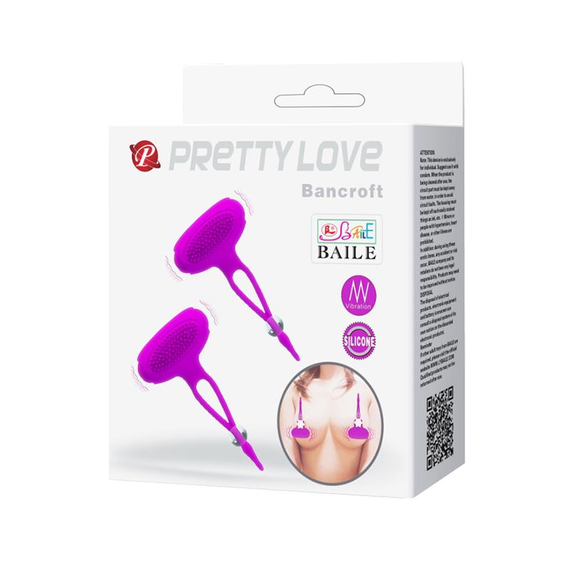 Pretty Love Pinzas para Pezones Bancroft Color Púrpura 8