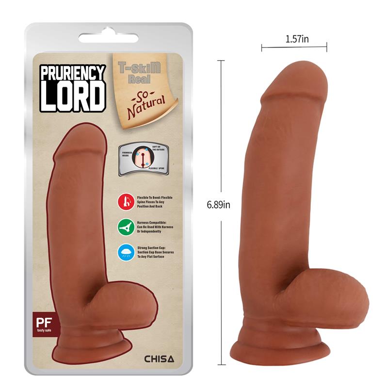 Pruriency Dildo Dual Density Bronceado 17.5cm