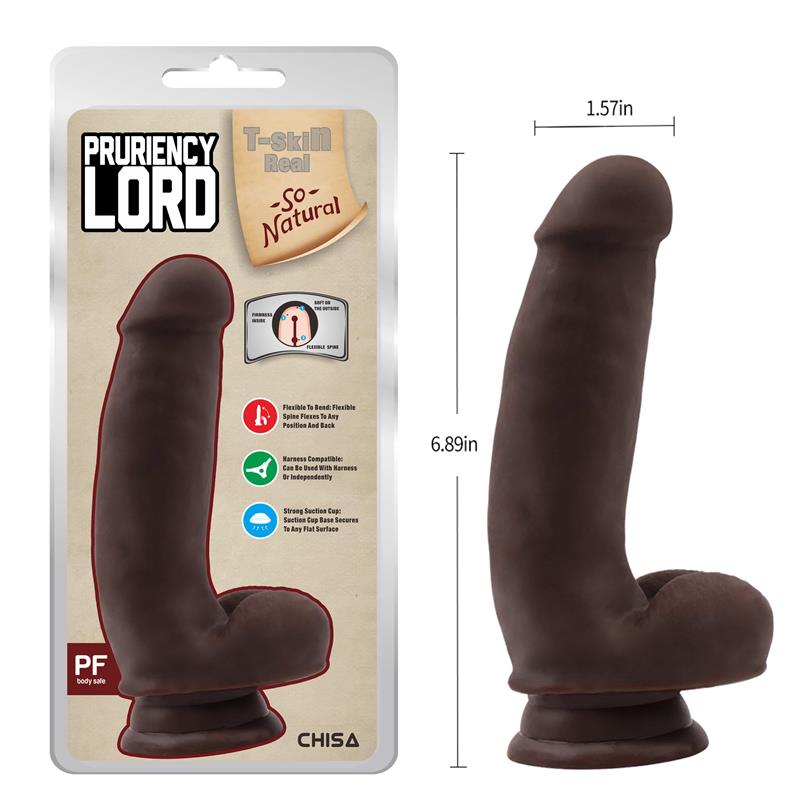 Pruriency Lord Dildo Dual Density Marrón 17.5cm
