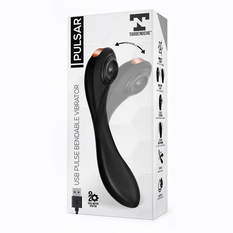 Pulsar Vibrador con Pulsación y Esqueleto Articulado Silicona USB 2