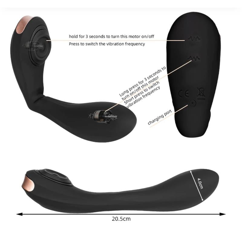 Pulsar Vibrador con Pulsación y Esqueleto Articulado Silicona USB 10