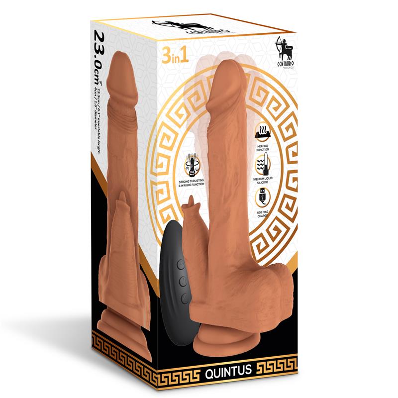 Quintus Dildo con Vibración, Thrusting y Waving 360º 9 - 23 cm