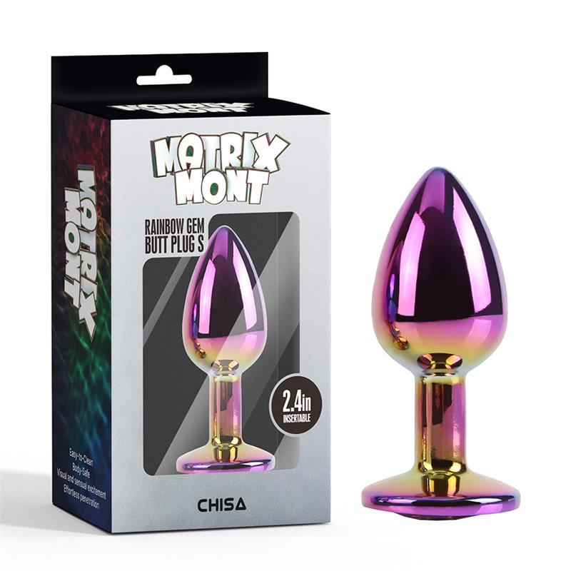 Rainbow Gem Plug Anal con Joya en la Base Talla S