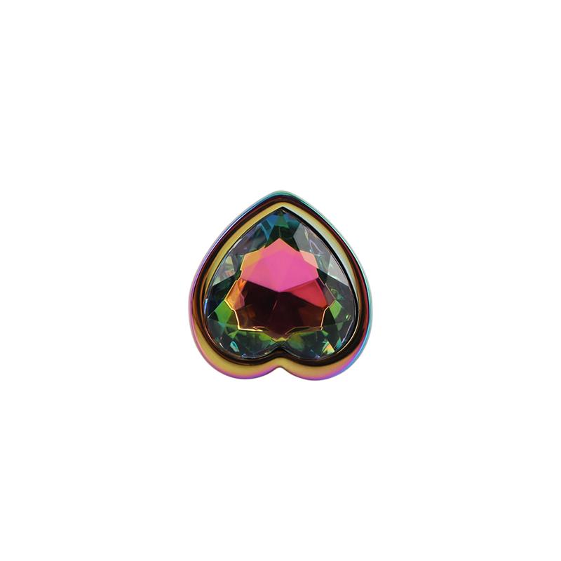 Rainbow Heart Plug Anal con Joya en la Base Talla S