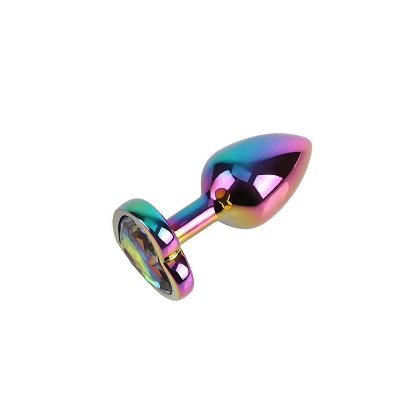 Rainbow Heart Plug Anal con Joya en la Base Talla S