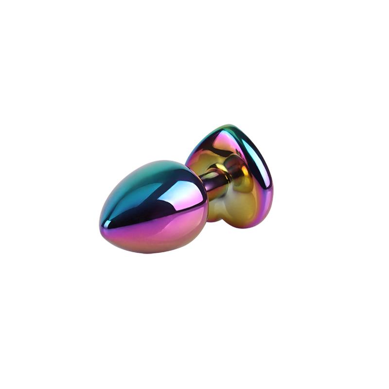 Rainbow Heart Plug Anal con Joya en la Base Talla S