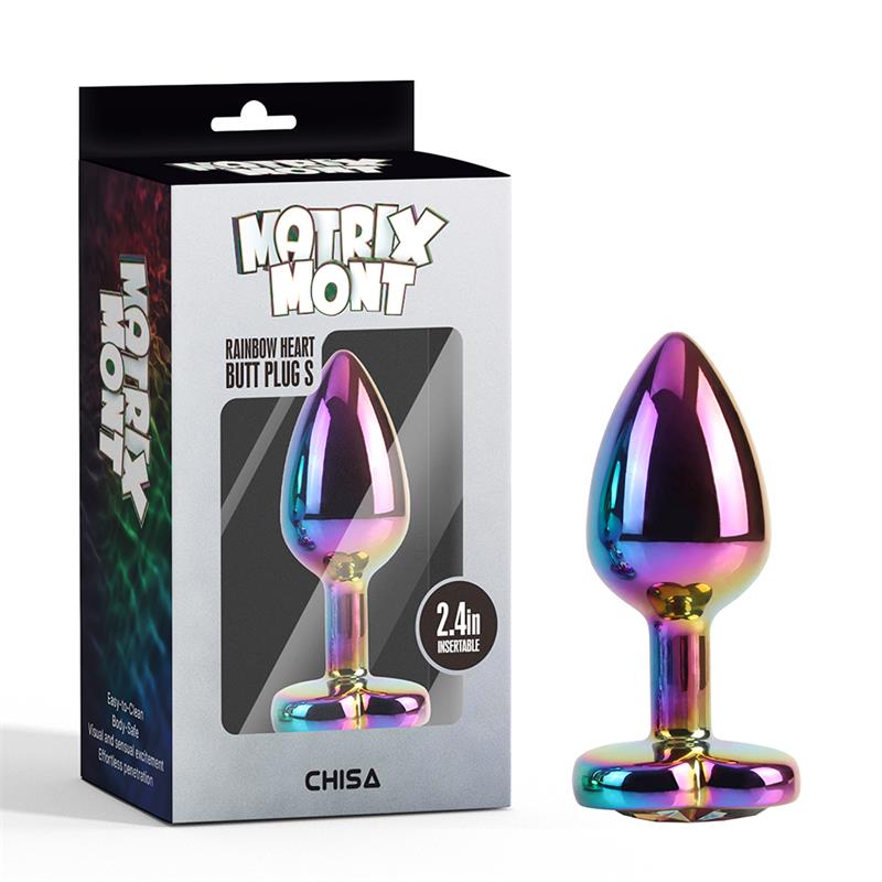 Rainbow Heart Plug Anal con Joya en la Base Talla S