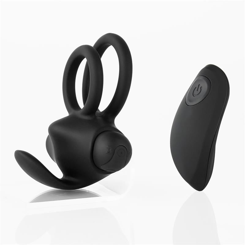 Reerin Anillo Vibrador USB Dual Control Remoto USB Silicona 4